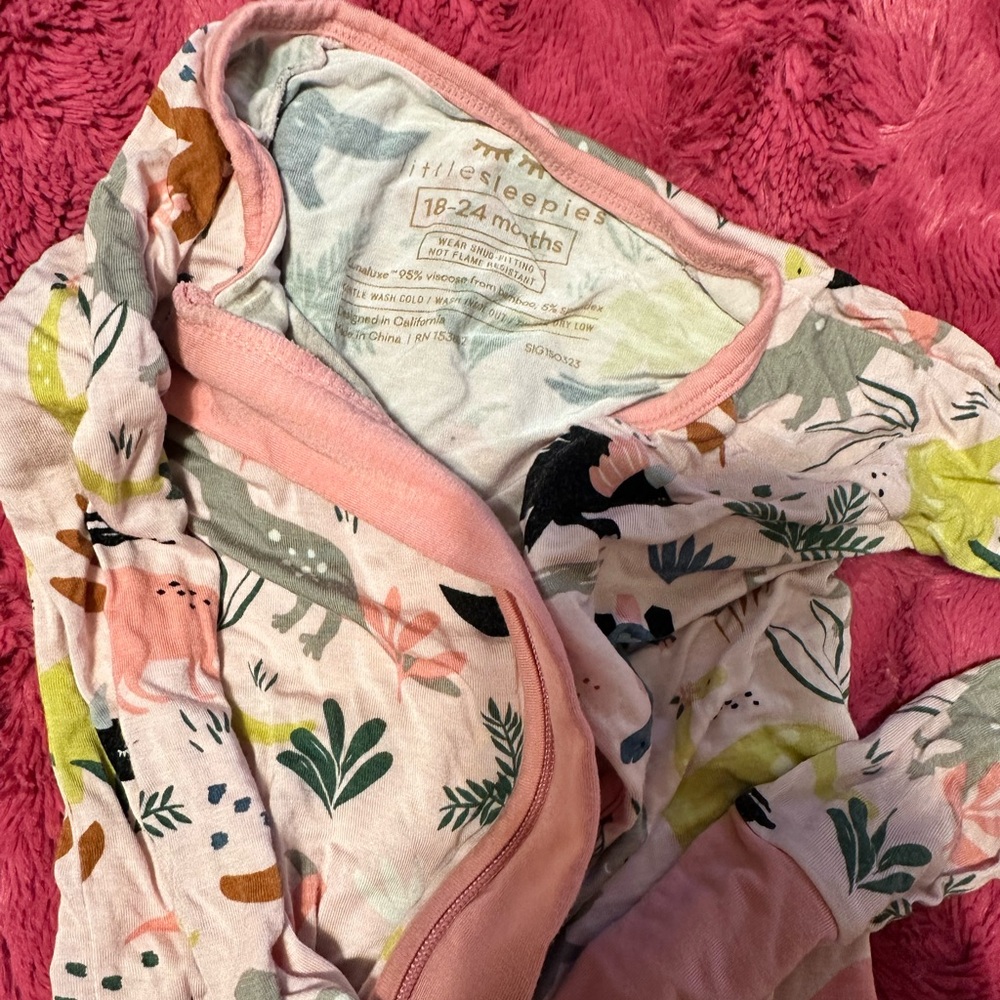 Little Sleepies Pink Animal Print Footies